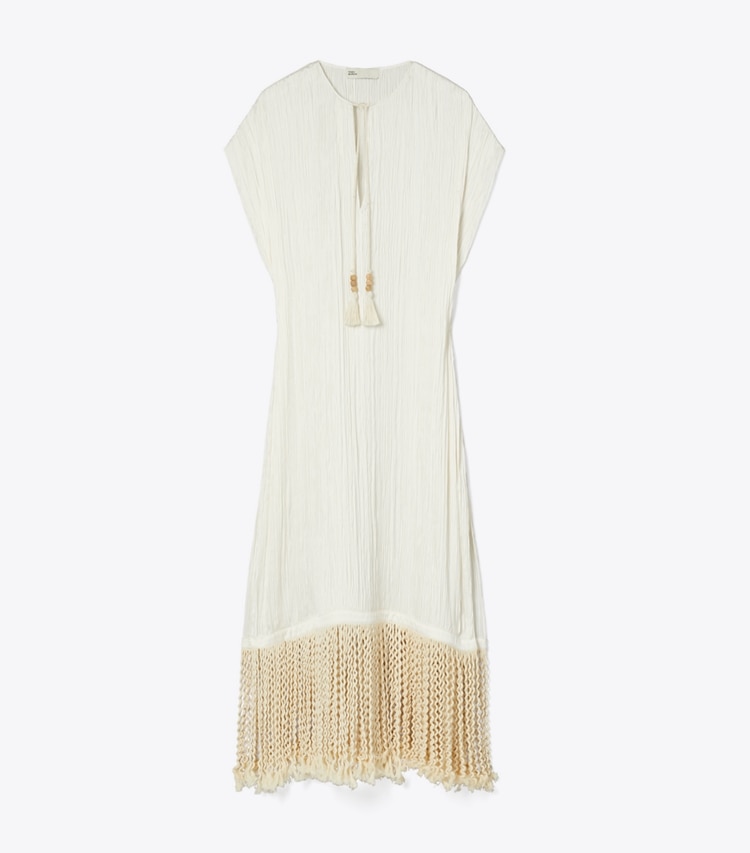 Tory Burch designer coverups Fringe Tunic in Vintage Champagne front
