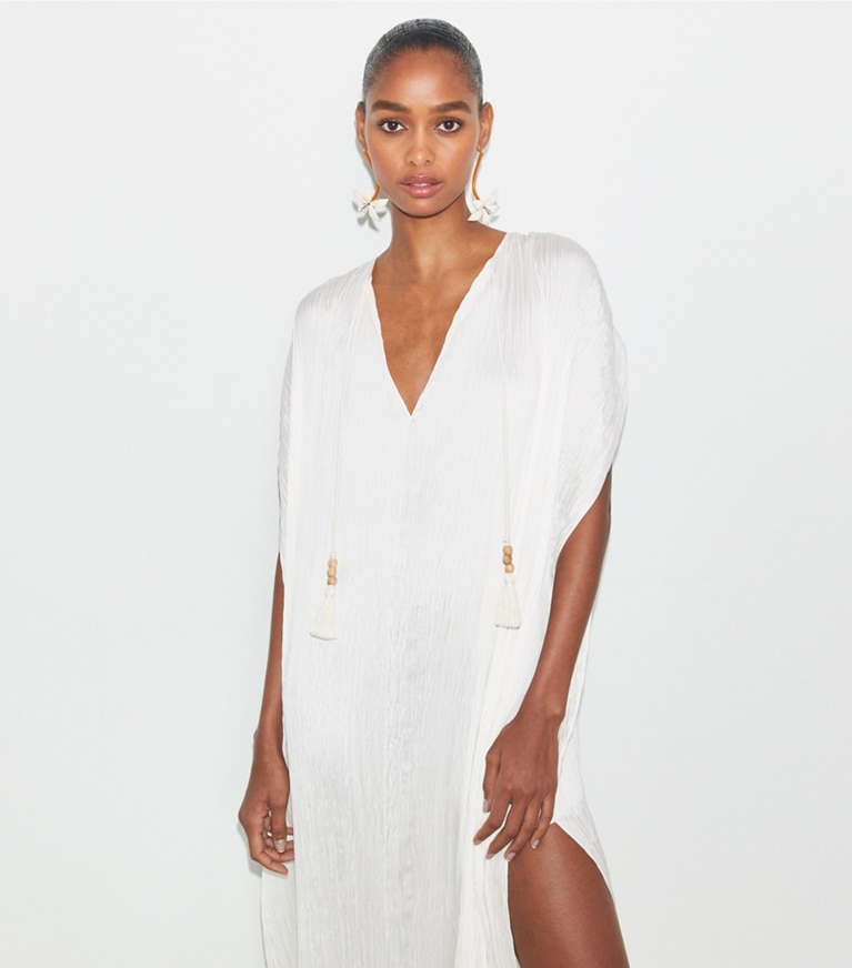 Tory Burch designer coverups Fringe Tunic in Vintage Champagne front