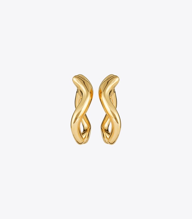 Tory Burch designer ohrringe Front-Back Ohrring mit Wünschelrute in Tory Gold front