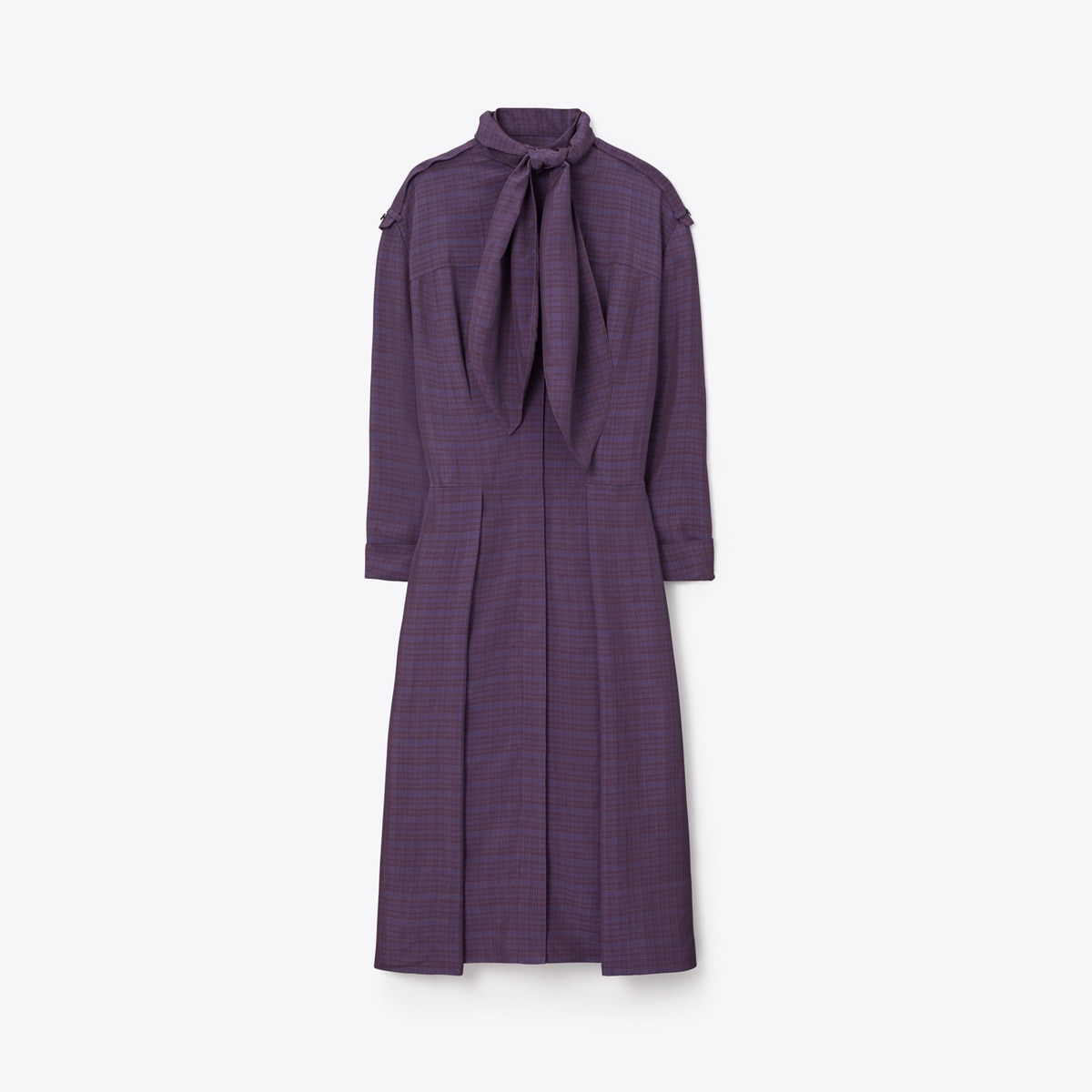 FRONT-TIE JACQUARD SHIRTDRESS