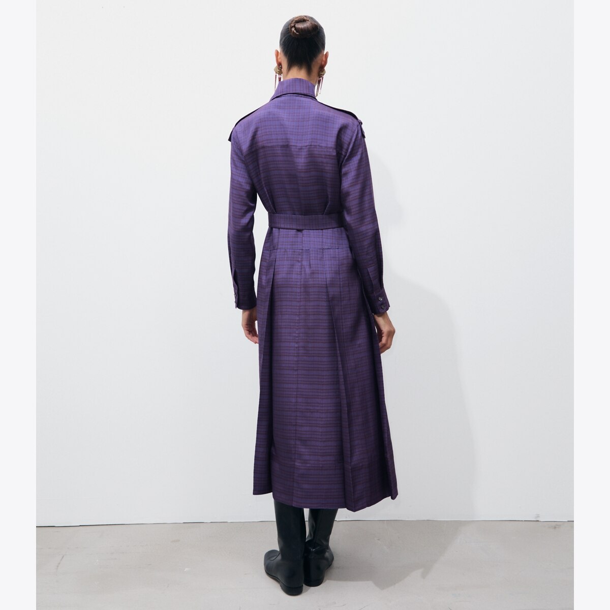 FRONT-TIE JACQUARD SHIRTDRESS - thumbnail 3