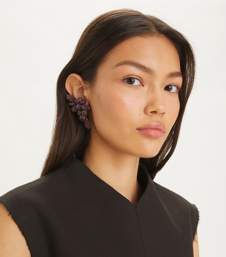 Tory Burch designer earrings Fruit Earring in Red front
