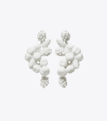 Tory Burch designer earrings Fruit Earring in White front