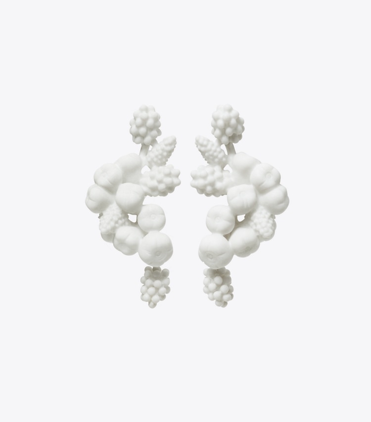 Tory Burch designer earrings Fruit Earring in White front