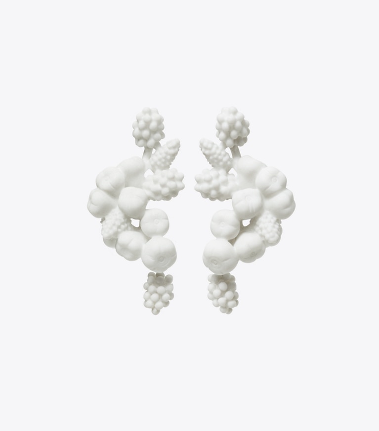 Tory Burch designer earrings Fruit Earring in White front