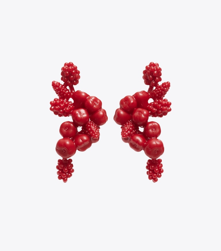 Tory Burch designer earrings Fruit Earring in Red front