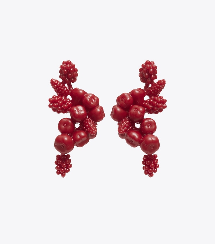 Tory Burch designer earrings Fruit Earrings in Red front