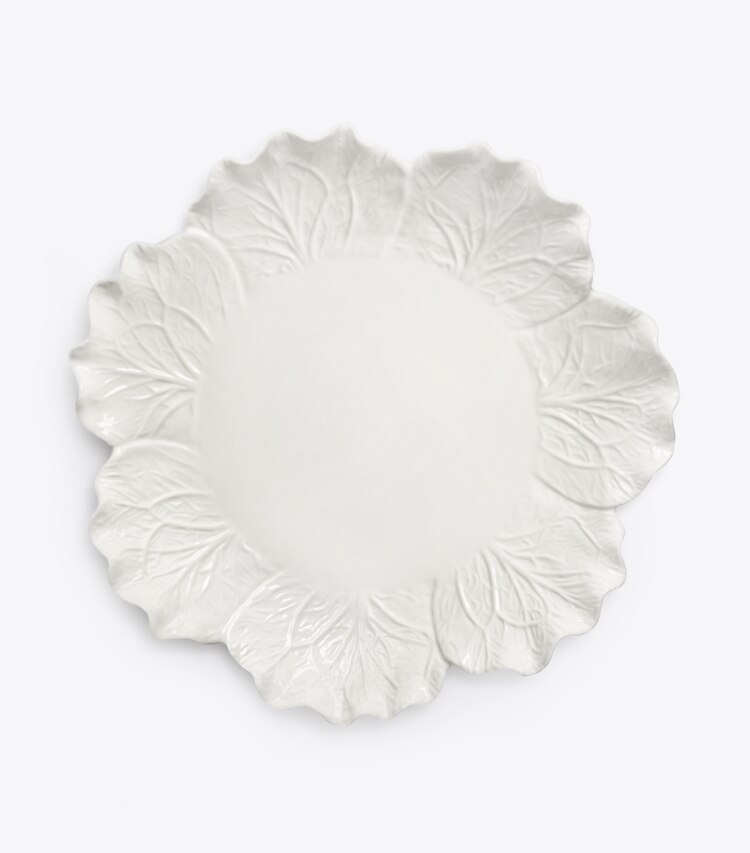 Tory Burch diseñador artículos de mesa & cristalería Fuente redonda para servir de vajilla con borde ondulado en White frente