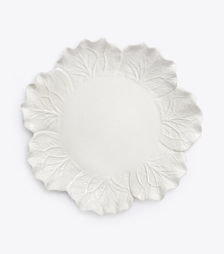 Tory Burch diseñador artículos de mesa & cristalería Fuente redonda para servir de vajilla con borde ondulado en White frente