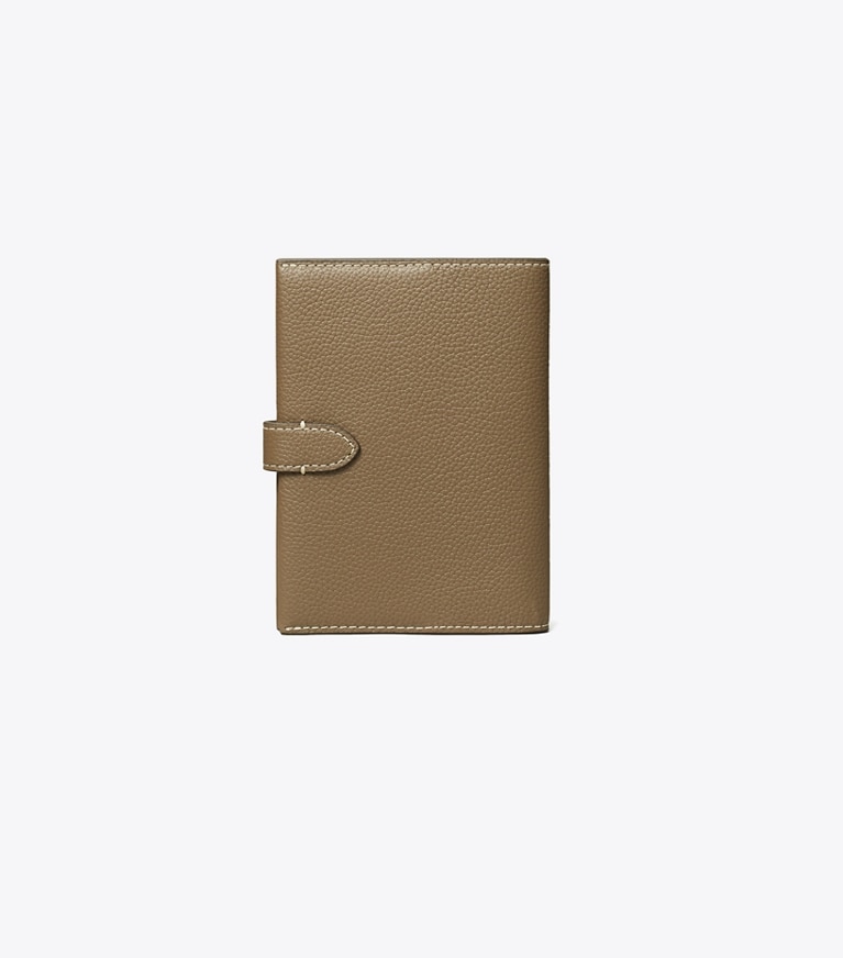 Tory Burch diseñador accesorios de viaje Funda para pasaporte en Wild Mushroom volver