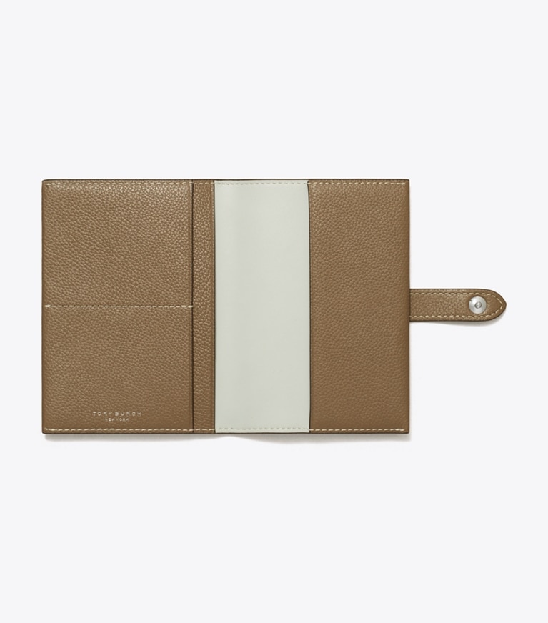 Tory Burch diseñador accesorios de viaje Funda para pasaporte en Wild Mushroom vista superior