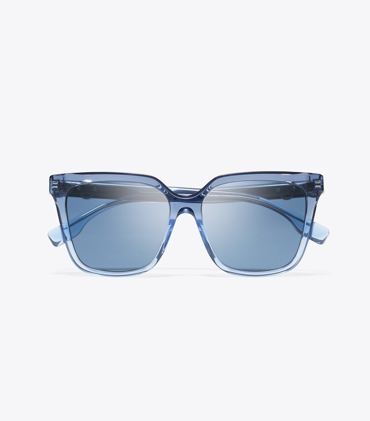 Tory Burch diseñador gafas de sol y anteojos Gafas de sol cuadradas extragrandes Miller en NAVY GRADIENT/DARK BLUE vista superior
