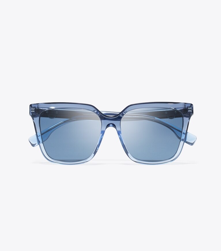 Tory Burch diseñador gafas de sol y anteojos Gafas de sol cuadradas extragrandes Miller en NAVY GRADIENT/DARK BLUE vista superior
