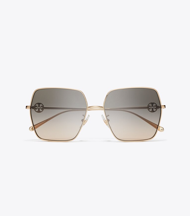 Tory Burch diseñador gafas de sol y anteojos Gafas de sol cuadradas extragrandes Miller en LIGHT ROSE GOLD/LIGHT BROWN GRADIENT vista superior