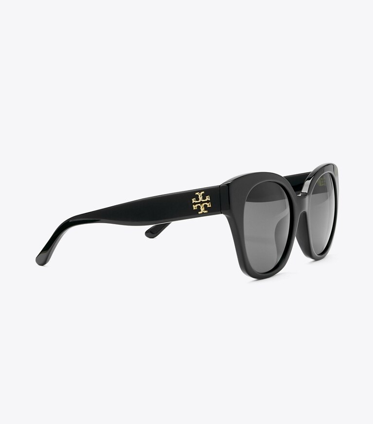 Tory Burch diseñador gafas de sol y anteojos Gafas de sol cuadradas Kira en BLACK detalle