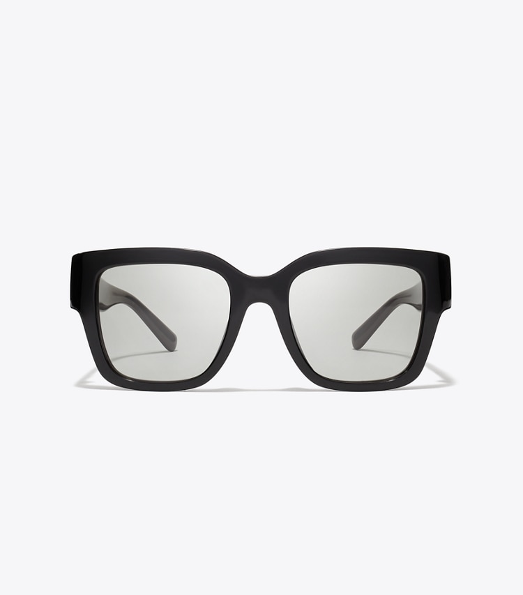 Tory Burch diseñador gafas de sol y anteojos Gafas de sol cuadradas Miller en BLACK/GRAY GRADIENT frontal