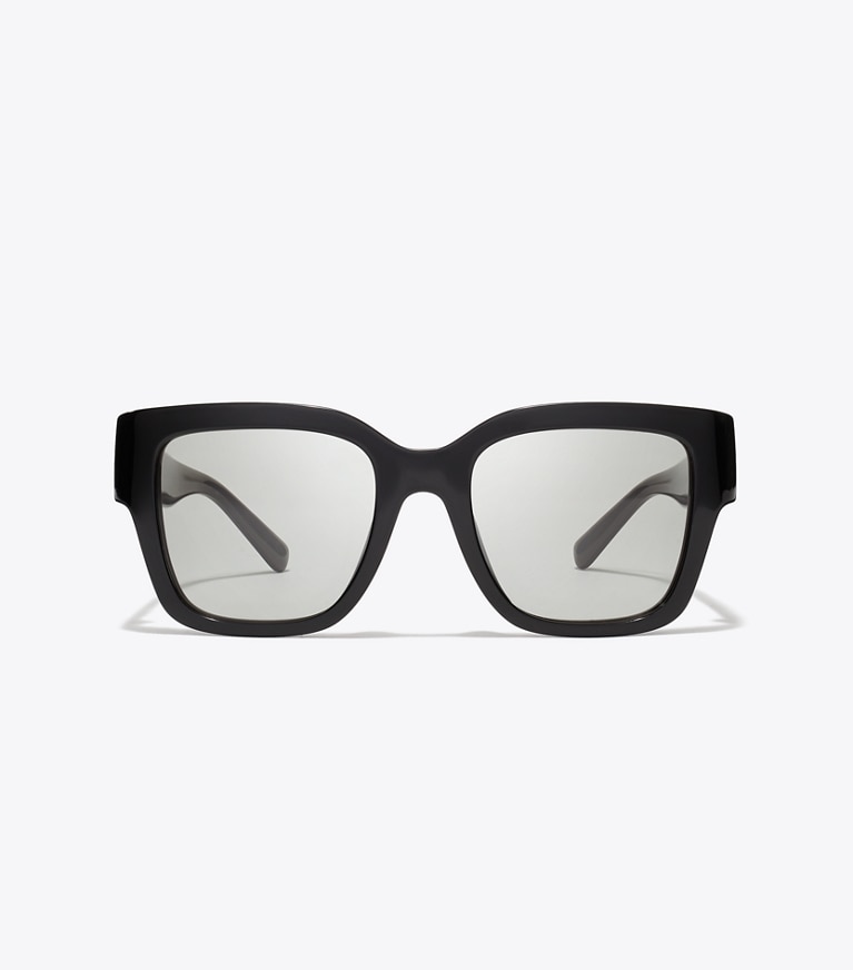Tory Burch diseñador gafas de sol y anteojos Gafas de sol cuadradas Miller en BLACK/GRAY GRADIENT frontal