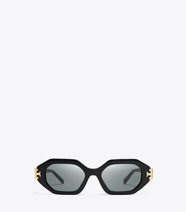 Tory Burch diseñador gafas de sol y anteojos Gafas de sol geométricas Eleanor en BLACK/DARK GRAY frente
