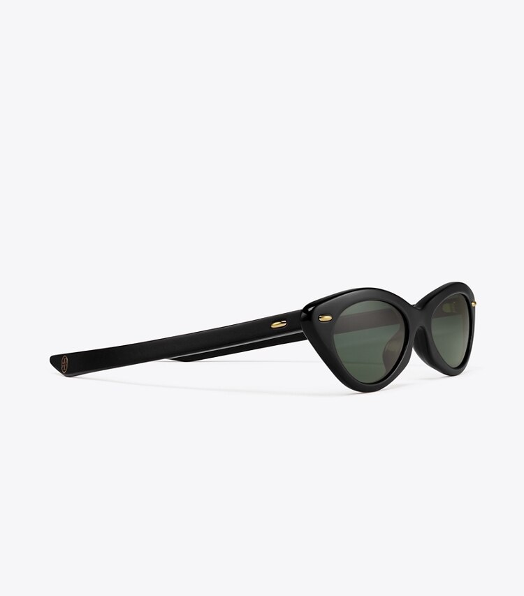Tory Burch diseñador gafas de sol y anteojos Gafas de sol ojo de gato Claire McCardell en BLACK detalle