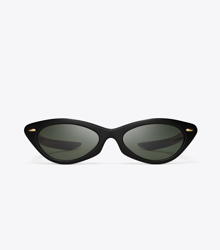 Tory Burch diseñador gafas de sol y anteojos Gafas de sol ojo de gato Claire McCardell en BLACK frontal