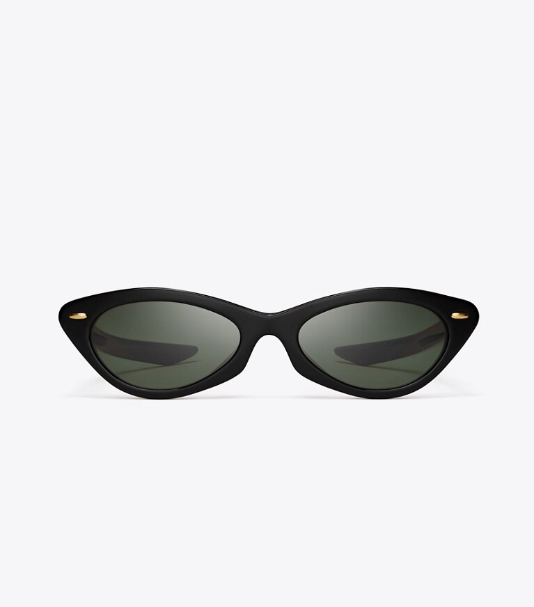 Tory Burch diseñador gafas de sol y anteojos Gafas de sol ojo de gato Claire McCardell en BLACK frontal