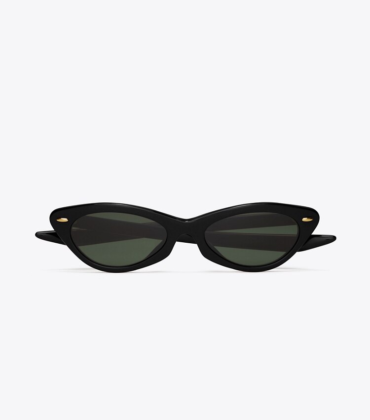 Tory Burch diseñador gafas de sol y anteojos Gafas de sol ojo de gato Claire McCardell en BLACK desde arriba