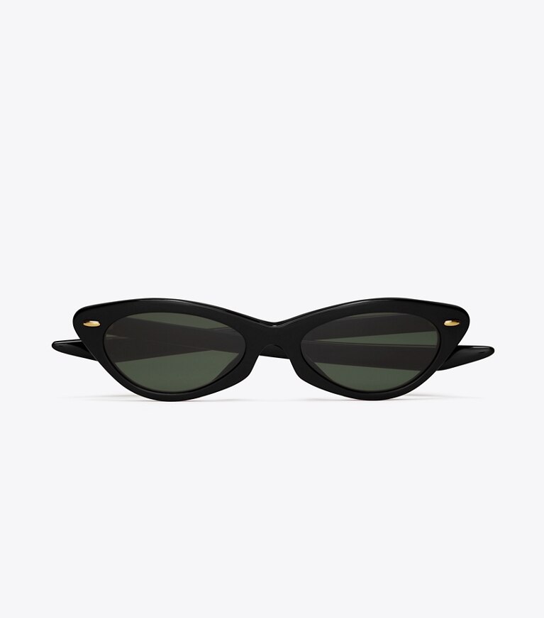 Tory Burch diseñador gafas de sol y anteojos Gafas de sol ojo de gato Claire McCardell en BLACK desde arriba