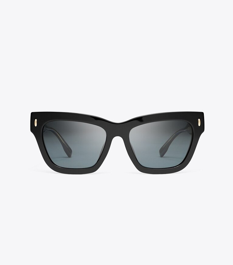 Tory Burch diseñador gafas de sol y anteojos Gafas de sol ojo de gato Miller en BLACK/DARK GREY POLAR frente