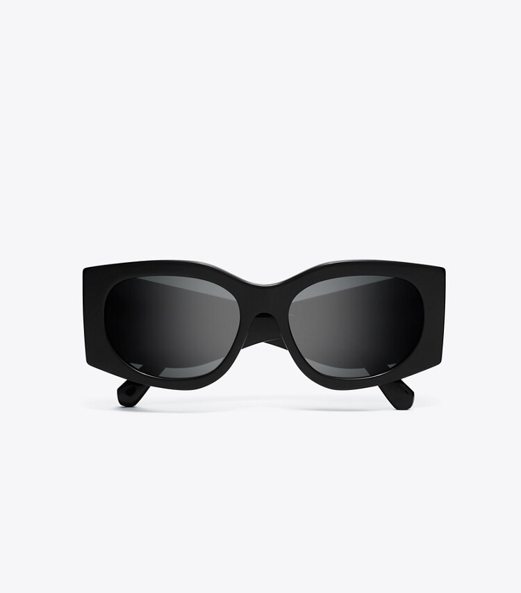 Tory Burch diseñador gafas de sol y gafas graduadas Gafas de sol rectangulares Kira en BLACK/DARK GREY vista superior
