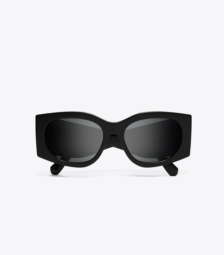 Tory Burch diseñador gafas de sol y gafas graduadas Gafas de sol rectangulares Kira en BLACK/DARK GREY vista superior