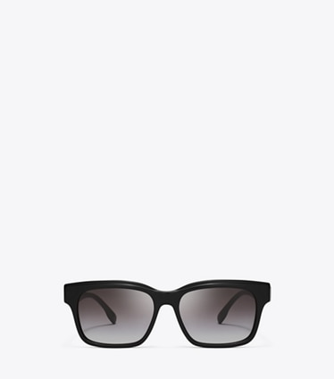 Tory Burch diseñador gafas de sol y gafas graduadas Gafas de sol rectangulares Miller en BLACK/GREY GRADIENT frente