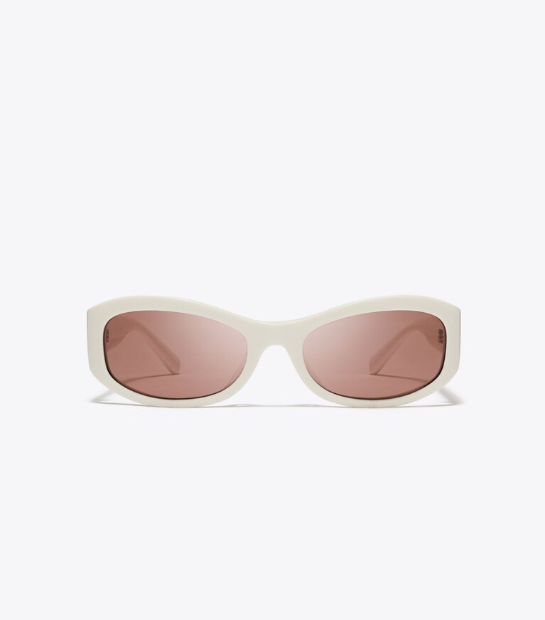 Tory Burch diseñador gafas de sol y anteojos Gafas de sol rectangulares Miller en BONE/LIGHT BROWN frente