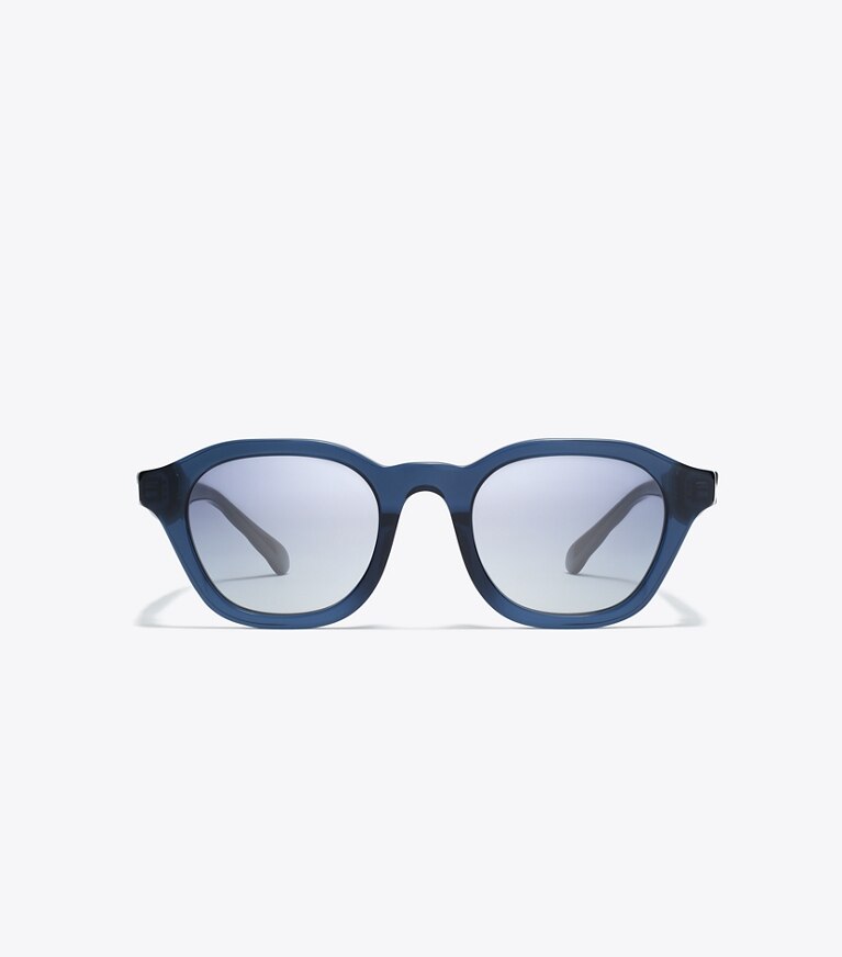 Tory Burch diseñador gafas de sol y gafas graduadas Gafas de sol redondas Kira en TRANSPARENT BLUE/BLUE GRADIENT frente