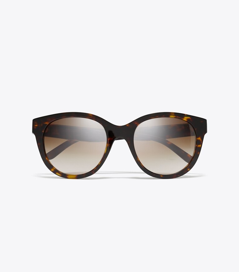 Tory Burch diseñador gafas de sol y gafas graduadas Gafas de sol redondas Miller en DARK TORTOISE/ SOLID BROWN vista superior