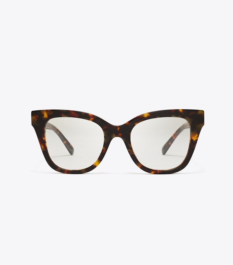 Tory Burch diseñador gafas de sol y anteojos Gafas ojo de gato extragrandes Pierced en DARK TORTOISE frente