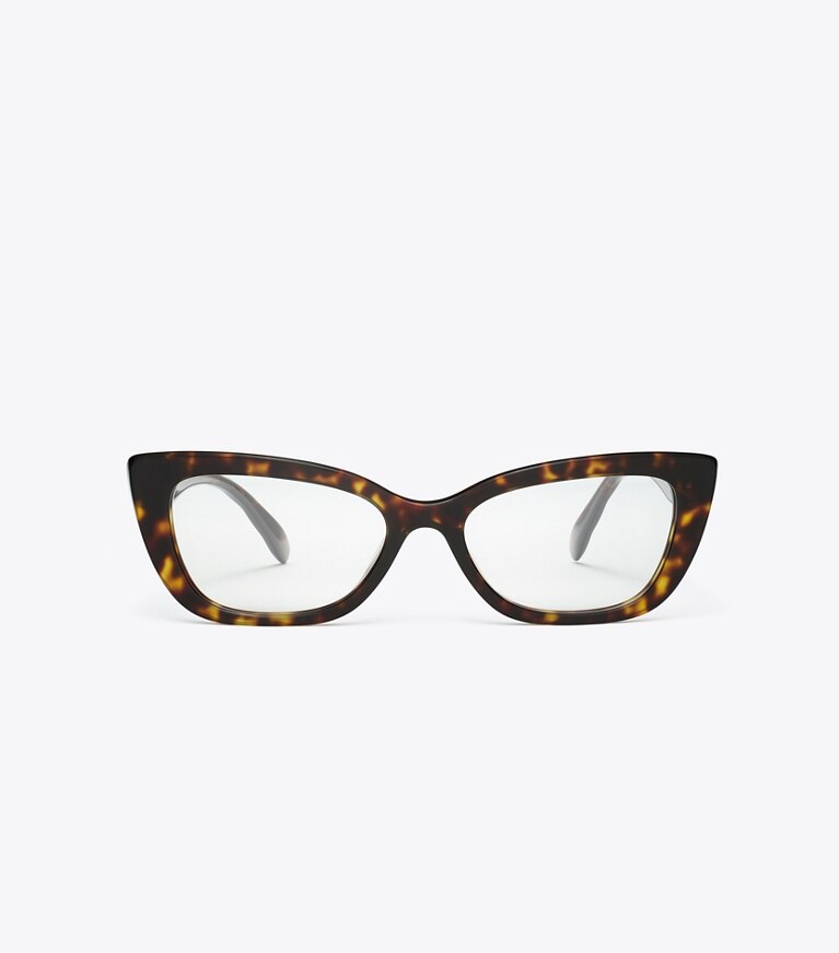 Tory Burch diseñador gafas de sol y gafas graduadas Gafas ojo de gato Kira en DARK TORTOISE frente