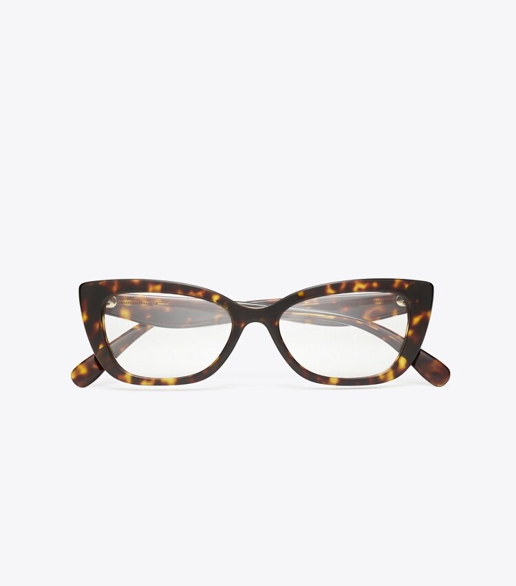 Tory Burch diseñador gafas de sol y gafas graduadas Gafas ojo de gato Kira en DARK TORTOISE vista superior