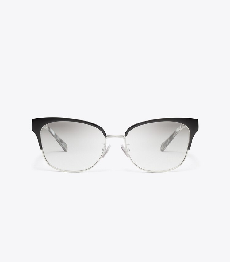 Tory Burch diseñador gafas de sol y gafas graduadas Gafas ojo de gato Miller en SILVER/BLACK frente