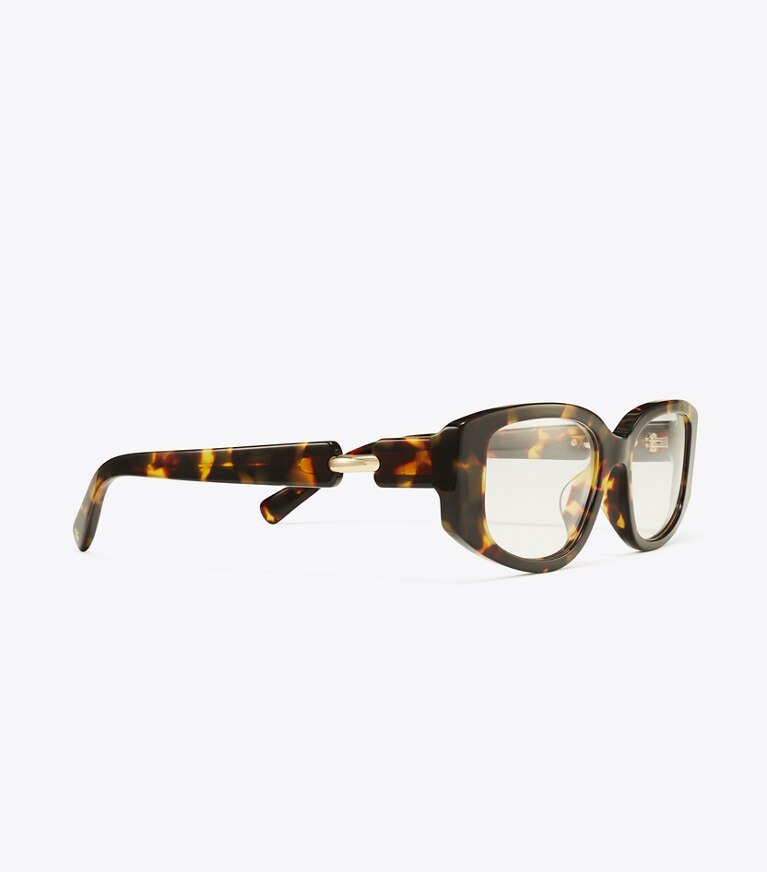 Tory Burch diseñador gafas de sol y anteojos Gafas rectangulares Pierced en DARK TORTOISE detalle