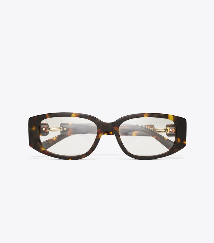Tory Burch diseñador gafas de sol y anteojos Gafas rectangulares Pierced en DARK TORTOISE vista superior