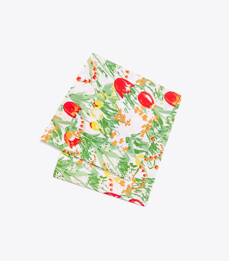 Tory Burch designer linens Garden Round Tablecloth, 90" in Multi front