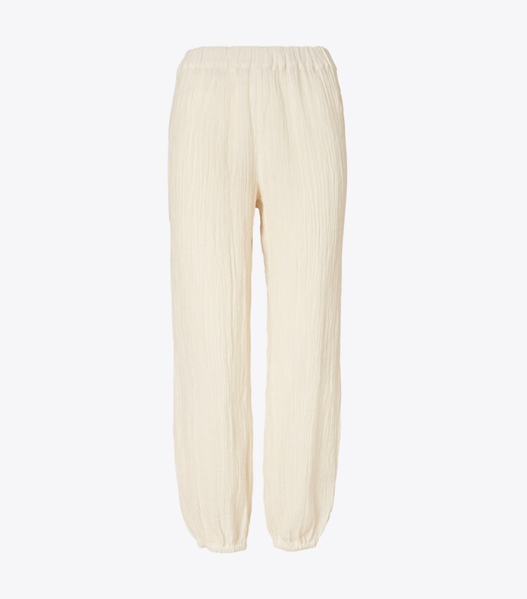 Tory Burch designer coverups Gauze Beach Pant in NEW IVORY front