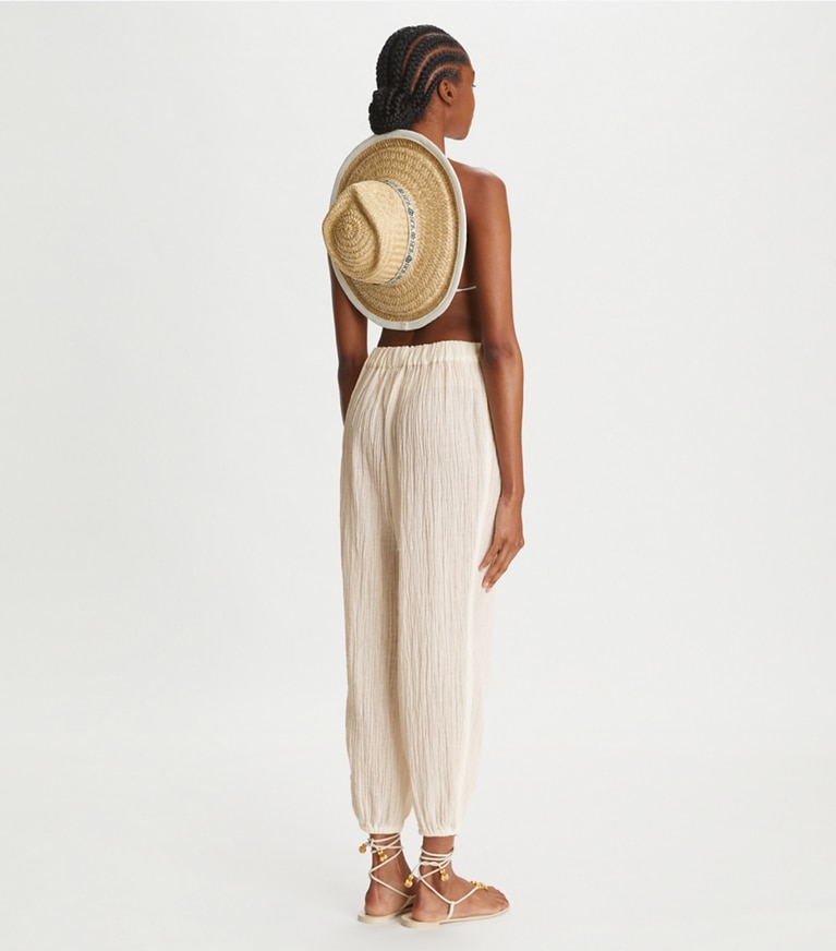 Tory Burch designer coverups Gauze Beach Pant in NEW IVORY front