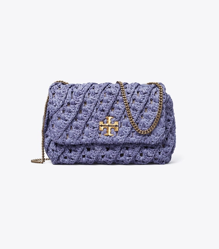 Tory Burch designer crossbody bags Gehäkelte Kira Mini Bag in Dark Lotus front