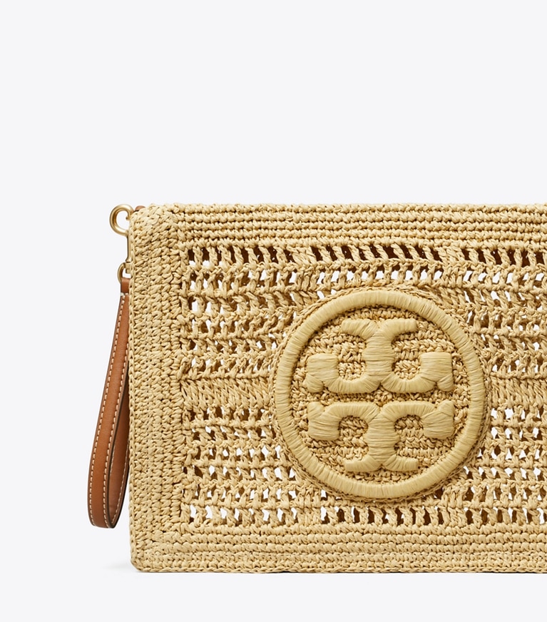 Tory Burch designer wristlets Gehäkelter Ella Beutel in Natural angle