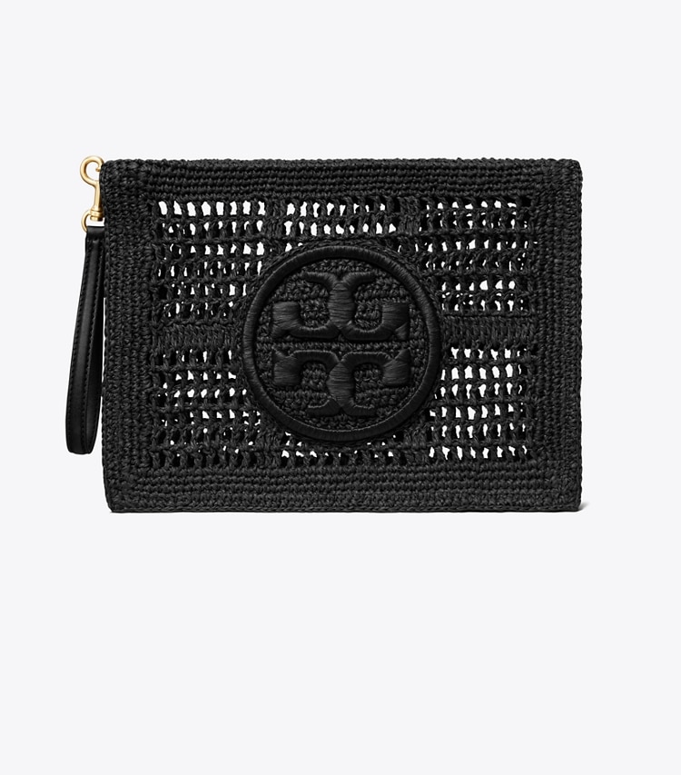 Tory Burch designer wristlets Gehäkelter Ella Beutel in Black front