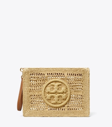 Tory Burch designer wristlets Gehäkelter Ella Beutel in Natural front