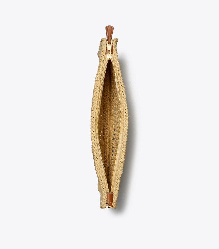 Tory Burch designer wristlets Gehäkelter Ella Beutel in Natural von oben
