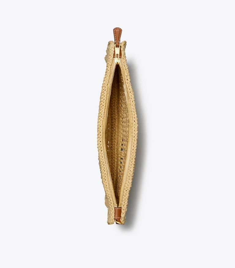 Tory Burch designer wristlets Gehäkelter Ella Beutel in Natural angle