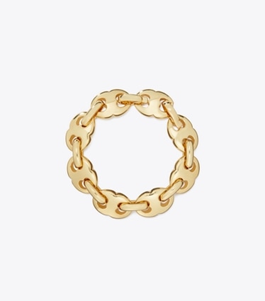 Tory Burch designer bracelets Gemini Link Bracelet in Light Brass front